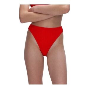 Good American Always Fit Good Waist Bikini Bottom in Bright Poppy NWOT